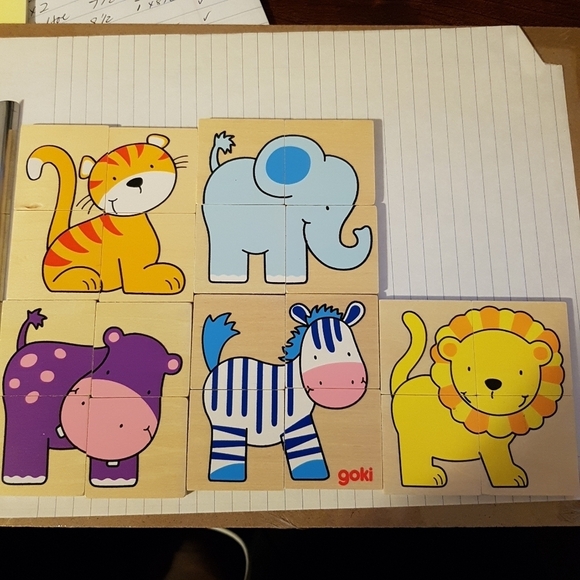 Goki wood tile puzzles 5 in the set - Picture 3 of 5